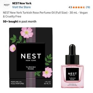 NEST Fragrances Turkish Rose Perfume Oil - Pink and Black